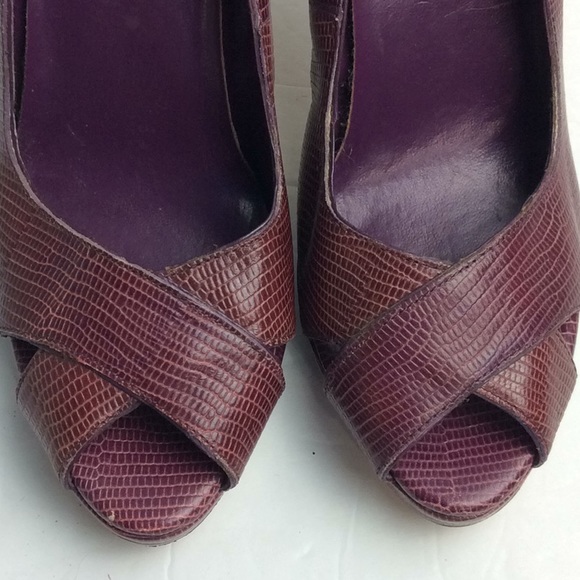 Steven Madden Ladies Mauve Snakeskin Heels Sz 8.5 - Picture 5 of 8